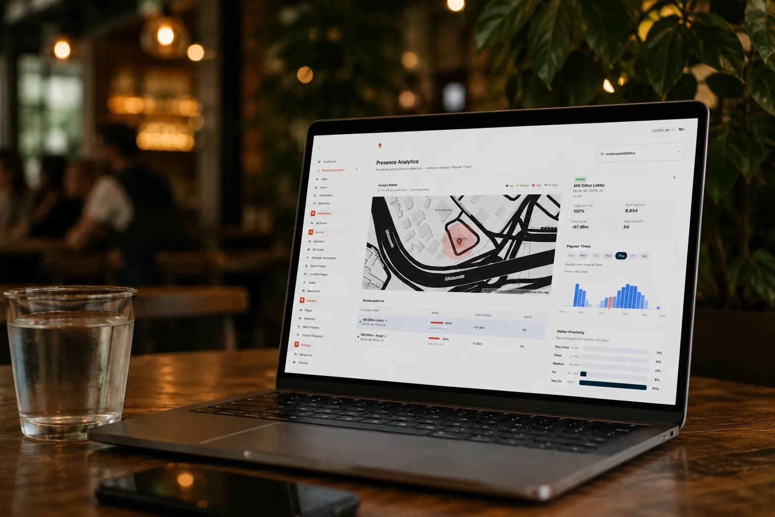 Real-time analytics dashboard on a laptop